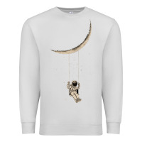 Dove Grey Astronaut Moon Swing Premium Sweatshirt - Bettercallsaul