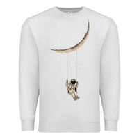 Oatmeal Heather Astronaut Moon Swing Premium Sweatshirt - Bettercallsaul