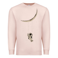 Pale Pink Astronaut Moon Swing Premium Sweatshirt - Bettercallsaul