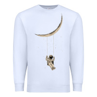 White Astronaut Moon Swing Premium Sweatshirt - Bettercallsaul