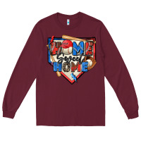 Burgundy home sweet home baseball Long Sleeve Tee - Zillion Design Studio