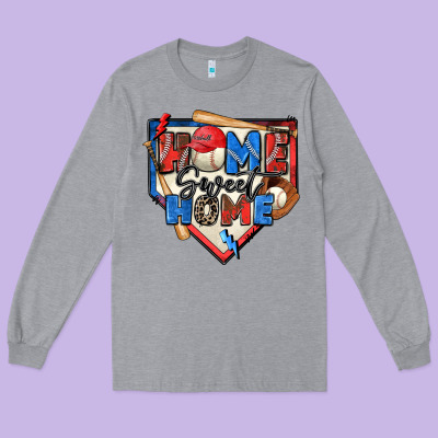 Home Sweet Home Baseball Long Sleeve Tee Designed By Zillion Design Studio