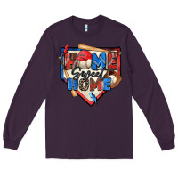 Plum home sweet home baseball Long Sleeve Tee - Zillion Design Studio