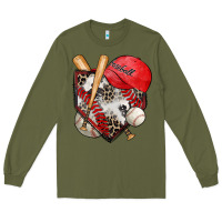 Army Green baseball home plate Long Sleeve Tee - Zillion Design Studio