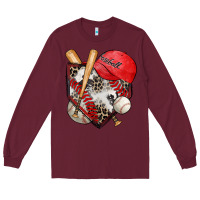 Burgundy baseball home plate Long Sleeve Tee - Zillion Design Studio