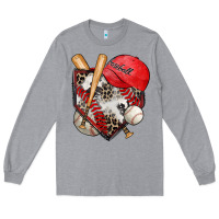Heather Grey baseball home plate Long Sleeve Tee - Zillion Design Studio