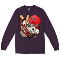Plum baseball home plate Long Sleeve Tee - Zillion Design Studio