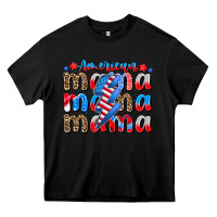 Black american mama Heavy Core Tee - CowhideDigitalArt