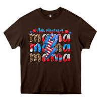 Chocolate Brown american mama Heavy Core Tee - CowhideDigitalArt