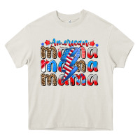 Cream american mama Heavy Core Tee - CowhideDigitalArt