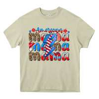 Mossy american mama Heavy Core Tee - CowhideDigitalArt
