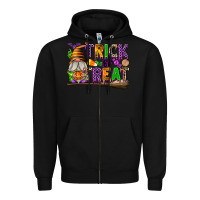 Black Trick or Treat Zipper Hoodie - texasbilliewilder