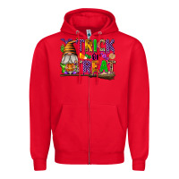 Red Trick or Treat Zipper Hoodie - texasbilliewilder