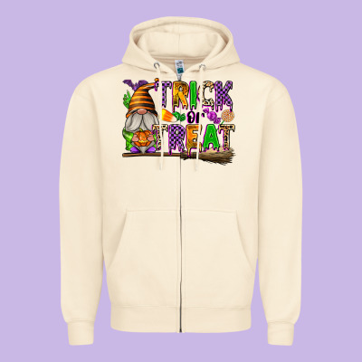 Trick Or Treat Zipper Hoodie Designed By Texasbilliewilder