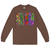 Chestnut Mardi gras brush strokes king cake and craw fish Long Sleeve Tee - RanaPortraitStore