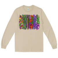 Mushroom Mardi gras brush strokes king cake and craw fish Long Sleeve Tee - RanaPortraitStore