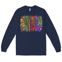 Navy Mardi gras brush strokes king cake and craw fish Long Sleeve Tee - RanaPortraitStore