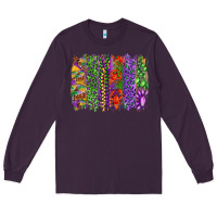Plum Mardi gras brush strokes king cake and craw fish Long Sleeve Tee - RanaPortraitStore