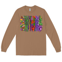 Toasted Coconut Mardi gras brush strokes king cake and craw fish Long Sleeve Tee - RanaPortraitStore