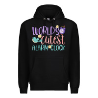 Black world's cutest alarm clock Premium Hoodie - MaliasSmallBusiness
