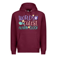 Burgundy world's cutest alarm clock Premium Hoodie - MaliasSmallBusiness