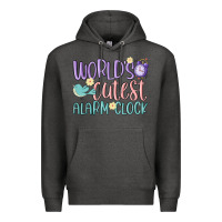 Charcoal Heather world's cutest alarm clock Premium Hoodie - MaliasSmallBusiness