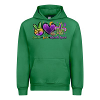 Emerald peace love mardi gras Urban Hoodie - MaliasSmallBusiness