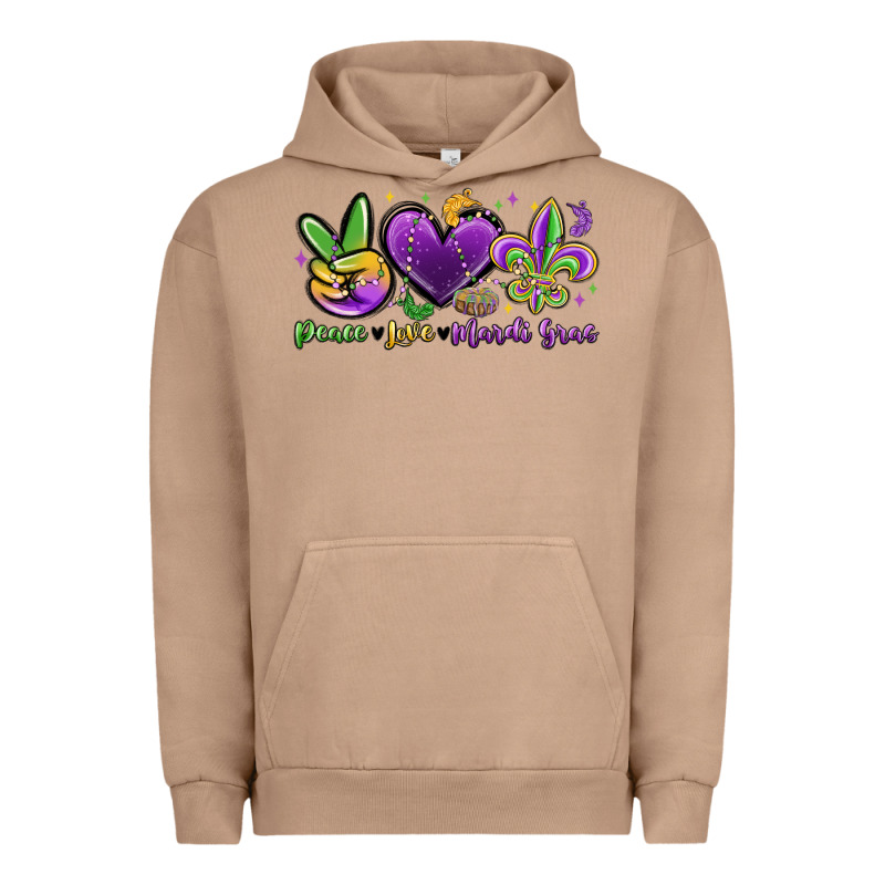 Peace Love Mardi Gras Urban Hoodie by MaliasSmallBusiness | Teevron