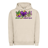 Pigment French Oak peace love mardi gras Urban Hoodie - MaliasSmallBusiness