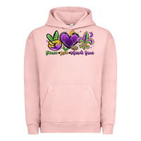 Pigment Salmon peace love mardi gras Urban Hoodie - MaliasSmallBusiness