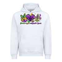 White peace love mardi gras Urban Hoodie - MaliasSmallBusiness