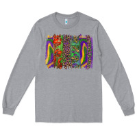 Heather Grey Mardi Gras Brushstrokes Long Sleeve Tee - RanaPortraitStore