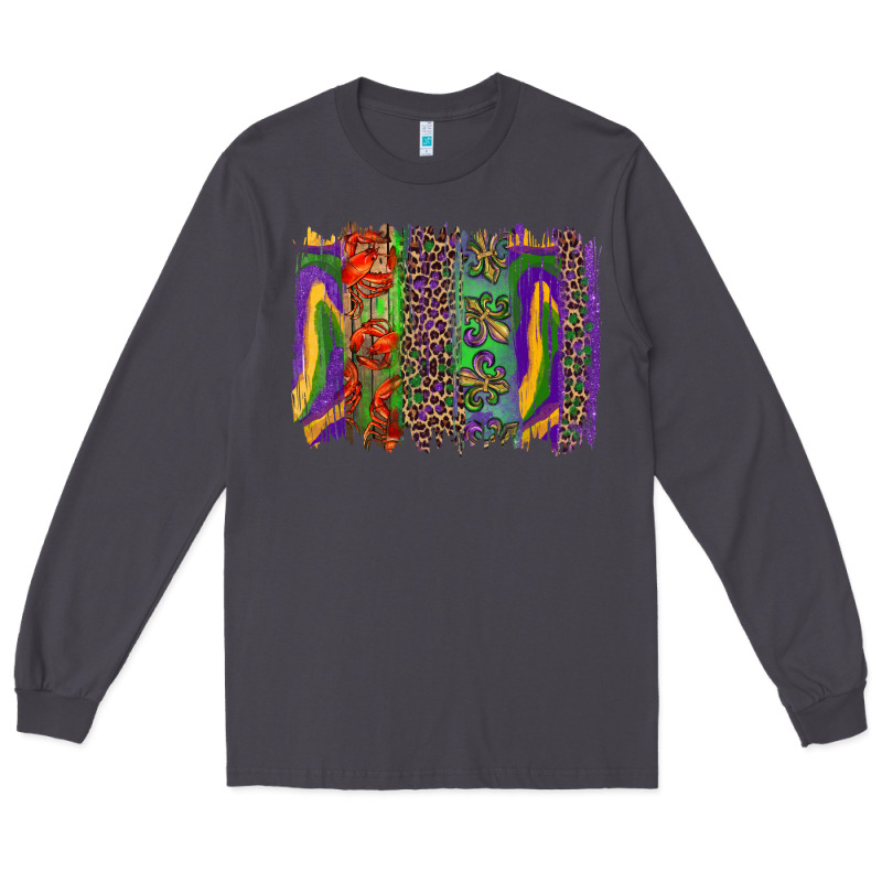 Mardi Gras Brushstrokes Long Sleeve Tee by RanaPortraitStore | Teevron