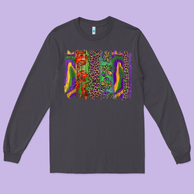 Long Sleeve Tee Mardi Gras Brushstrokes