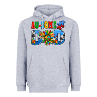 Heather Grey ausome autism dad Heavyweight Hoodie - AdoDesignShop