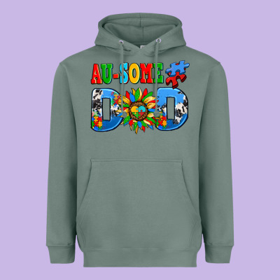 Ausome Autism Dad Heavyweight Hoodie Designed By Adodesignshop