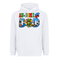 White ausome autism dad Heavyweight Hoodie - AdoDesignShop