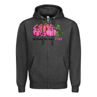 Charcoal Heather in october we wear pink pumpkin and sunflowers Zipper Hoodie - RanaPortraitStore