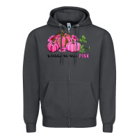 Smoke in october we wear pink pumpkin and sunflowers Zipper Hoodie - RanaPortraitStore