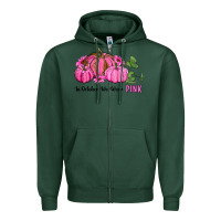 Sports Green in october we wear pink pumpkin and sunflowers Zipper Hoodie - RanaPortraitStore