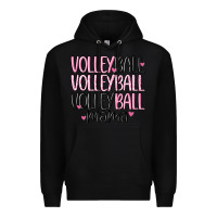 Black volleyball mama Premium Hoodie - MaliasSmallBusiness