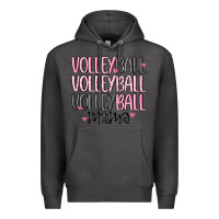 Charcoal Heather volleyball mama Premium Hoodie - MaliasSmallBusiness
