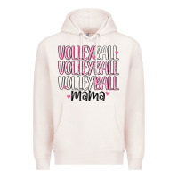 Pale Pink volleyball mama Premium Hoodie - MaliasSmallBusiness