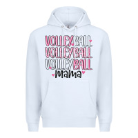 White volleyball mama Premium Hoodie - MaliasSmallBusiness