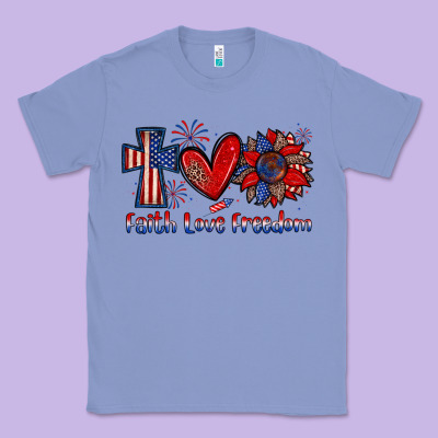Faith Love Freedom Classic Tee Designed By Zillion Design Studio
