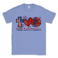 Colony Blue faith love freedom Classic Tee - Zillion Design Studio