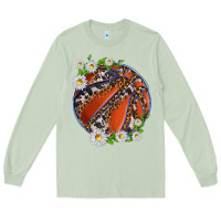 Matcha basketball with patterns and daisies Long Sleeve Tee - texasbilliewilder