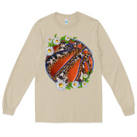Mushroom basketball with patterns and daisies Long Sleeve Tee - texasbilliewilder