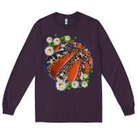 Plum basketball with patterns and daisies Long Sleeve Tee - texasbilliewilder