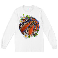 White basketball with patterns and daisies Long Sleeve Tee - texasbilliewilder